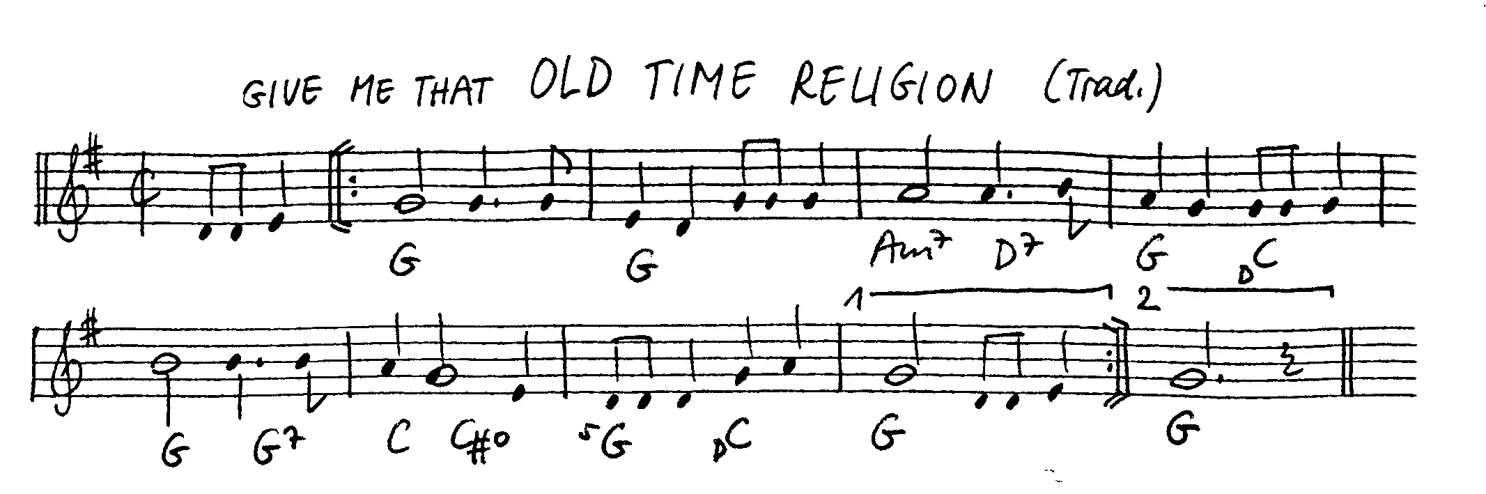 old time religion free jazz leadsheet - Courtesy of the Jungle Jazz Band